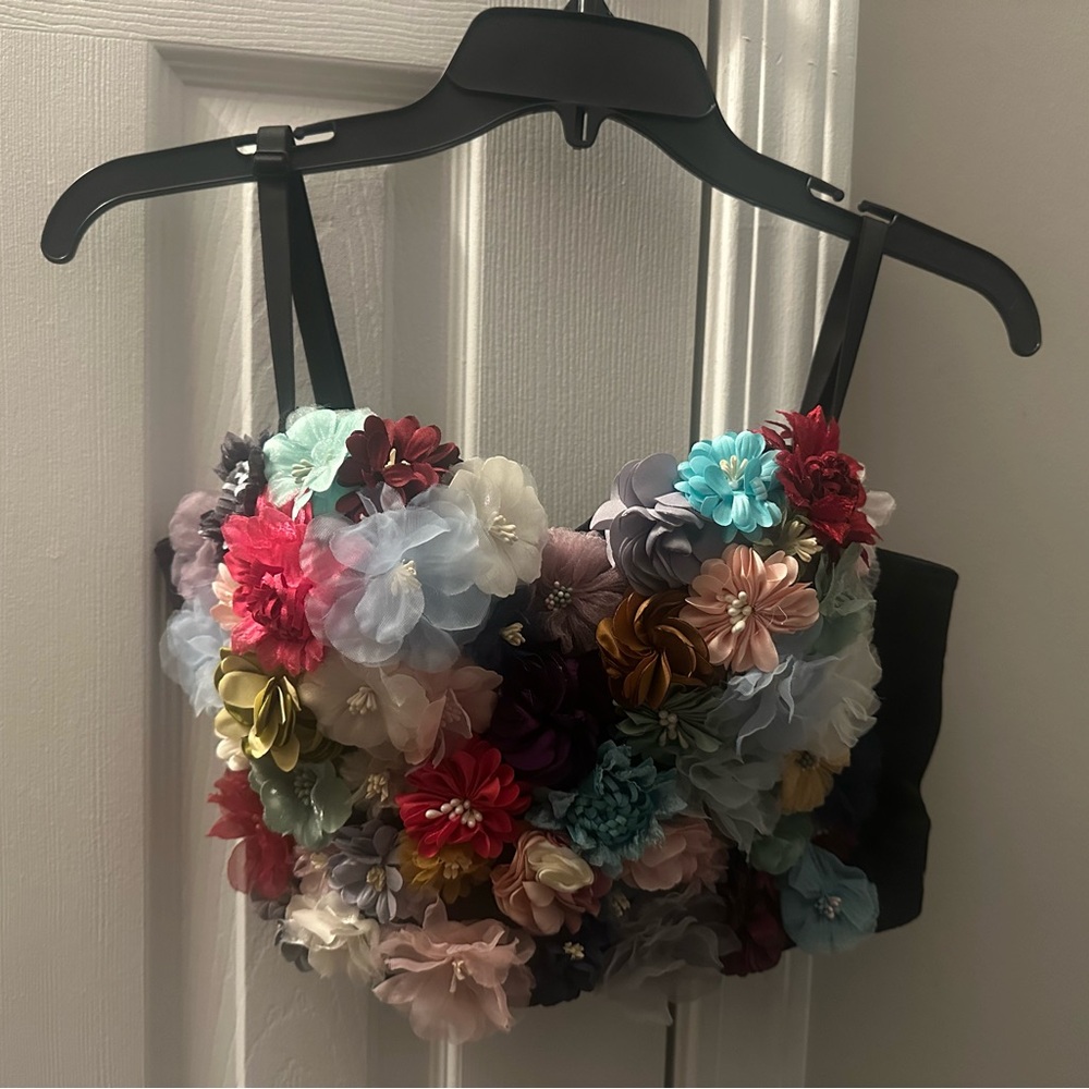 Floral Multicolor Bra-Style Tank Top